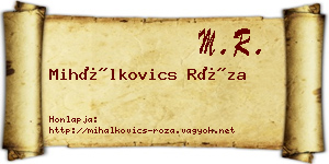 Mihálkovics Róza névjegykártya